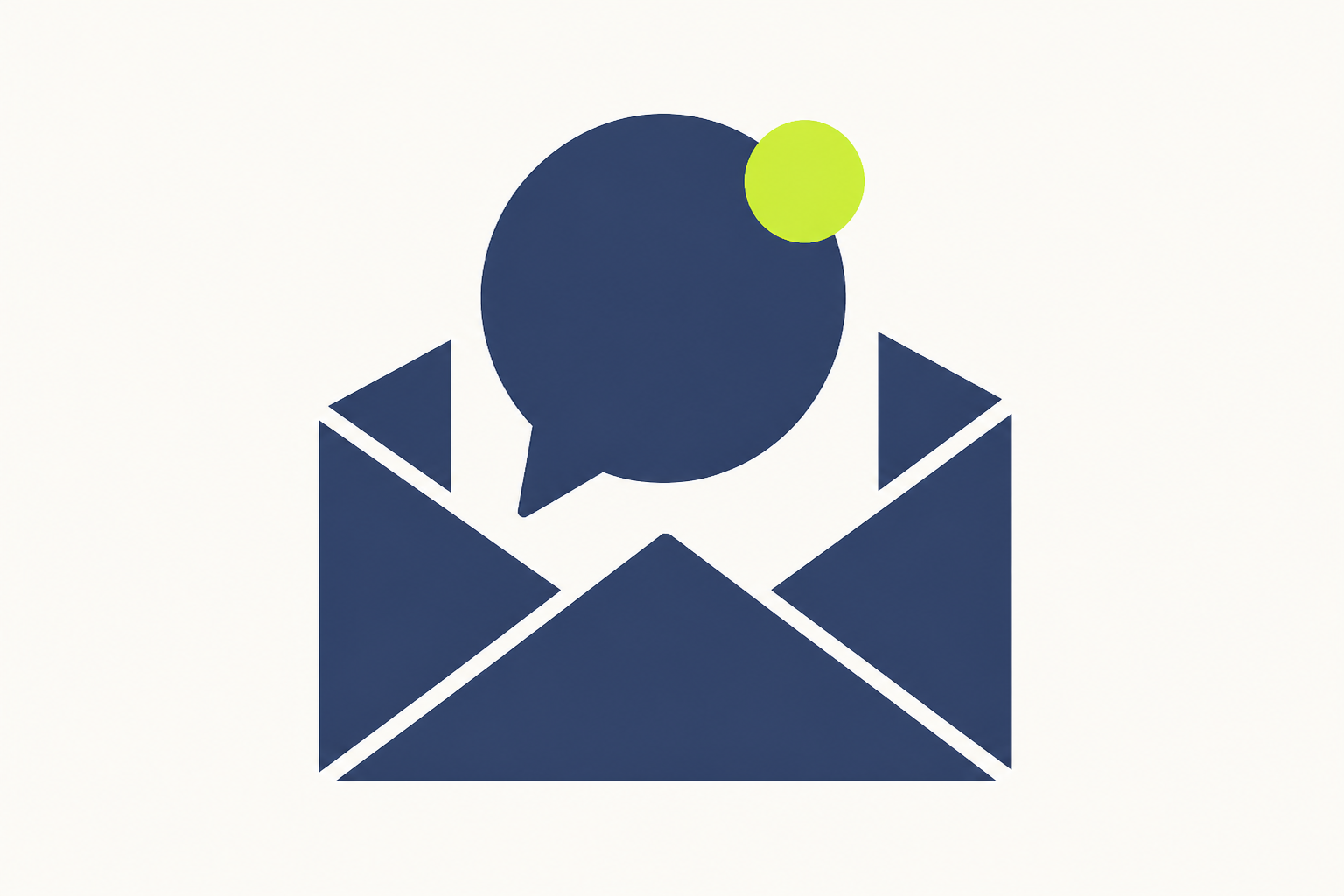 Illustration of an open envelope with a message bubble